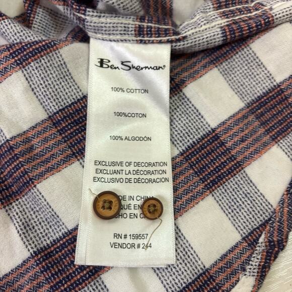 NWT Ben Sherman Plaid Button Down Shirt 100% Cotton Size XL KK0714 - Picture 5 of 10